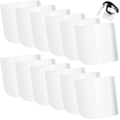 Kingdder 12 Pcs Face Shield Replacement Visors for Grinding, Edgeless