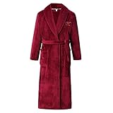 HEPBAK Mens Winter Warm Robes Big and Tall Flance Bathrobes Plush Soft Lightweight Spa Robe,A18,4XL