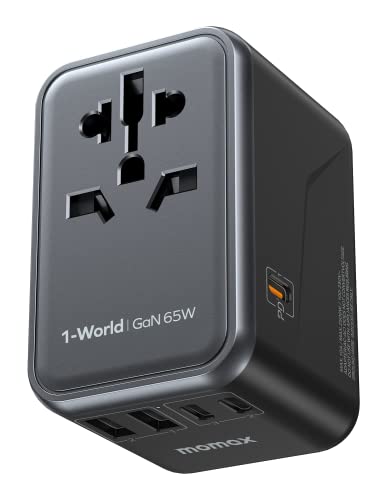 【2023最新】MOMAX 変換プラグ PD 65W GaN 急速充電 海外旅行用電源変換プラグ 6台同時充電 3*USB-C PD & 2*USB-A QC &1*ACコンセント 海外用コンセント C/BF/O/Aタイプ マルチ変換プラグ 全世界対応 ヨーロッパ/韓国/イギリス/アメリカ/オーストラリアなどの国に対応 便利グッズ パソコンに対応