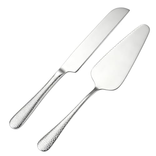 Cake Knife and Server Set, 2-Piece Stainless Steel Wedding Cake Cutting Set