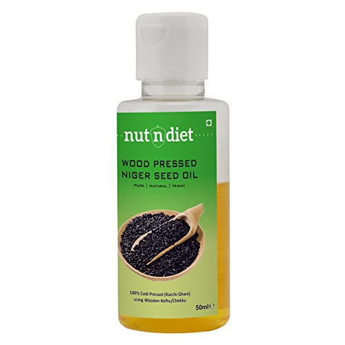 Image of nutndiet Wood Pressed Niger Seed Oil (100% Cold Pressed (Kacchi Ghani) using Wooden Kolhu /Chekku) (Ramtil ka Tel | रामतिल का तेल | Huchellu Enne | ಹುಚ್ಚೆಳ್ಳು ಎಣ್ಣೆ) | PET Bottle (50ml)