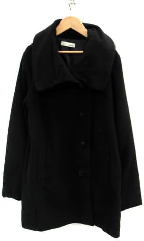 シューラルー SHOO・LA・RUE ビッグカラーコート ロング丈 シングルボタン L 黒 ブラック SM40 レディース