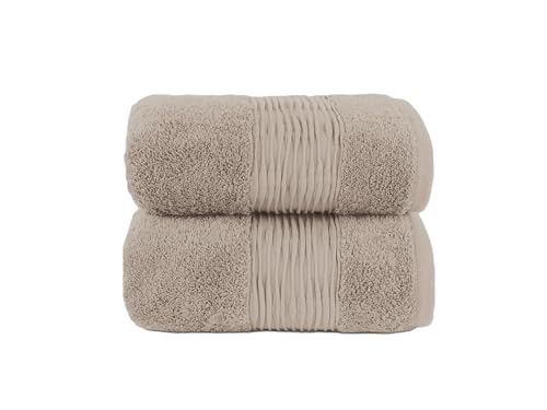 Casalina Premium Towels. Toallas de baño, Toallas de Invitados y Manoplas. Calidad 550 gr/m2. 100% algodón con certificación Öko-Tex. (Beige, 2 Unidades 50 x 100)