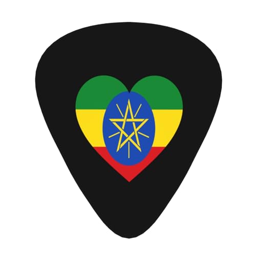 Love Ethiopia Flag Plettri per chitarra Plettri per chitarra basso 12 pezzi
