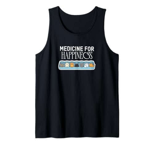 Mi Medicina para la Felicidad se Llama Gatos Todos los días Camiseta sin Mangas