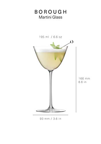 LSA International Borough Martini Glass 195 ml Clear | Set of 4 | Dishwasher Safe | BG08 - Image 4