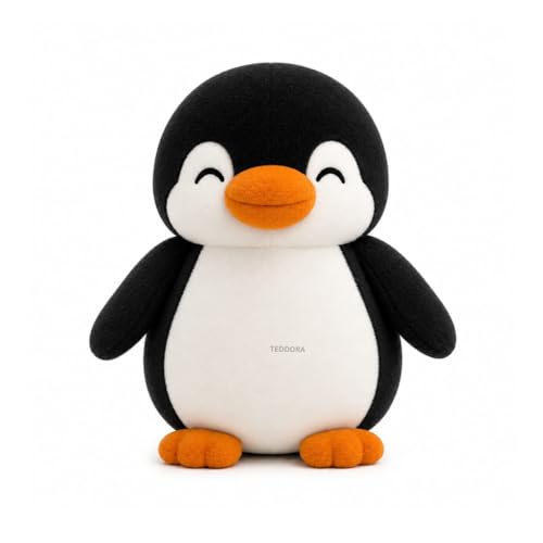 Image of Shy Penguin Soft Toy for Girls Boys Kids,Black,Penguin Animal Plush Stuffed Baby Teddy Gift Birthday, 18cm