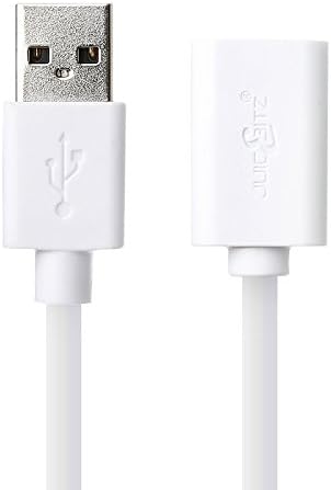 JuicEBitz® 5m 22AWG USB 2.0 Male to Female AM-AF High Speed Extension Data Charger Cable Lead (White)
