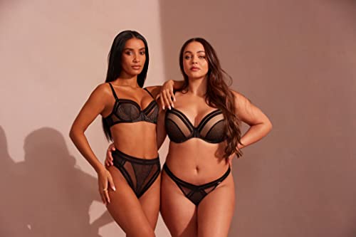 Gossard Women's Condradiction Balconette Bra, Black (Black/Silver), 38D #TOP4