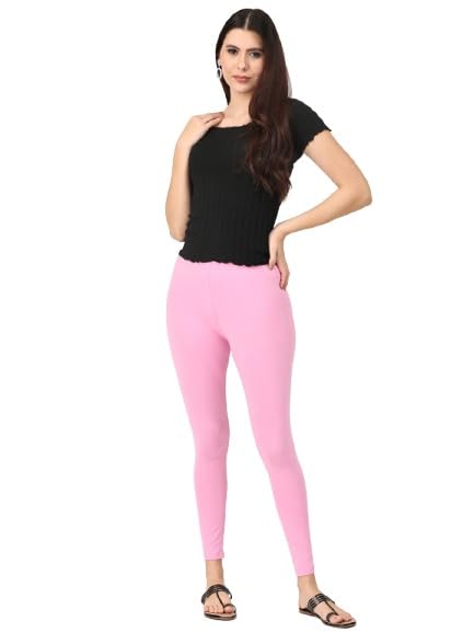 Image of Robinbosky Premium Stretchable Cotton Ankle Legging for Women | Suitable for Formal wear & Casual wear | High-End Elastic Makes The Leggings Squat Proof and Durable for Travel, Yoga, & Workout.