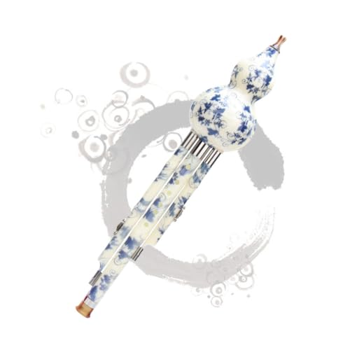 Toddmomy Chinese Traditional Instrument Cucurbit Flute Synthetic Porcelain Gourd Flute for Beginners Elegant and Design for Music Learning and Cultural Appreciation