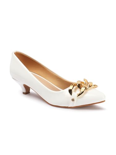 Image of Carlton London Women Stylish Slipon Pump Shoes with Kitten Heels, Pointed Toe