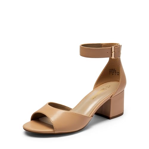 Image of DREAM PAIRS Women's Chunky Heel Sandal | 2.2 inch chunky block heels,open toe with ankle strap buckle, classic comfortable heeled sandals,wedding party dress shoes