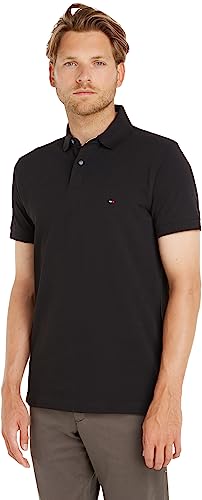 Tommy Hilfiger Polo Manches Courtes Homme 1985 Regular Fit, Noir (Black), XXL