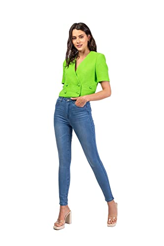 Toxik3 Damen Jeans Stretch Fit High Waisted L185-J69 - Mid Blue Denim, mittelblau, 40 Cover