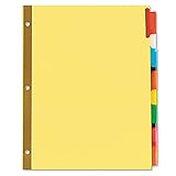 Universal 21876 Extended Insert Indexes Assorted Color 8-Tab, Letter, Buff, 6 Sets/Box