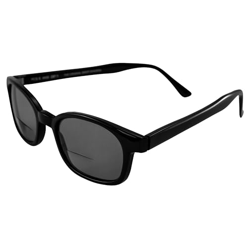 Pacific Coast Sunglasses X-Kd Readerz Smoke Lens 1.75 Rectangular Sunglasses, Black, 55mm, 60mm