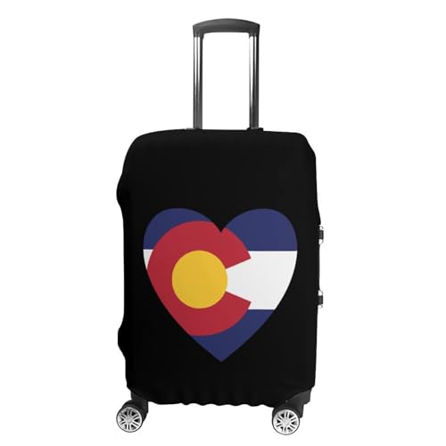 Colorado Love Flag Travel Suitcase Cover Protective Luggage Case Washable Baggage Protector Fits 19-32 Inch M
