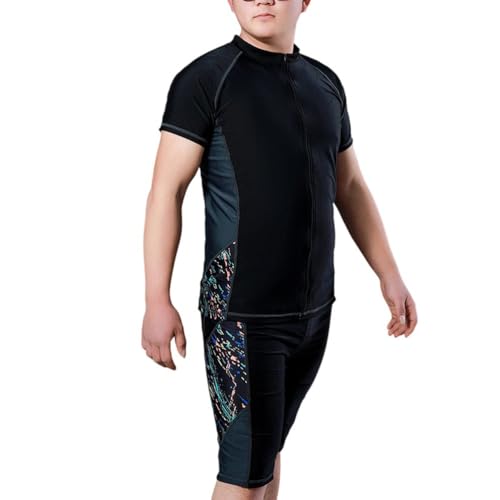 Men's Large Size Printed Summer Beach Set Swimsuit Quick Dry Short Sleeve Swim Trunks Two-Piece Set