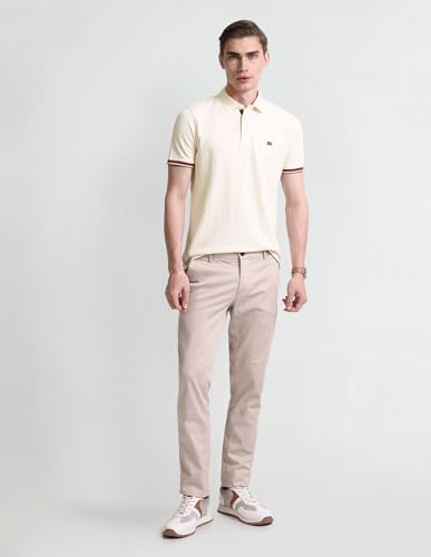 Image of Arrow Sport Men Regular fit Cotton Solid Short Sleeves Polo Shirt