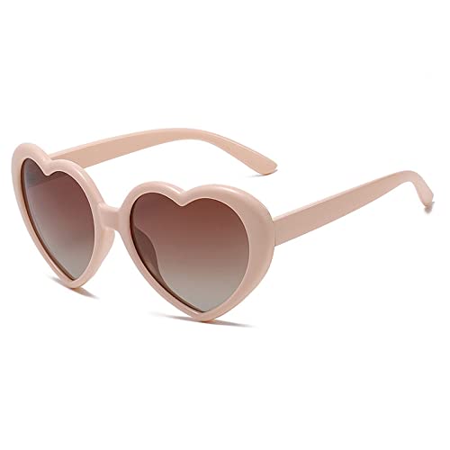 Lunettes de soleil cœur polarisées UV400 pour femme style surdimensionné