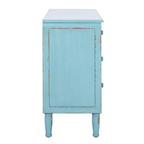 Safavieh American Homes Collection Tablet Distressed Blue 3 Drawer Chest #TOP4