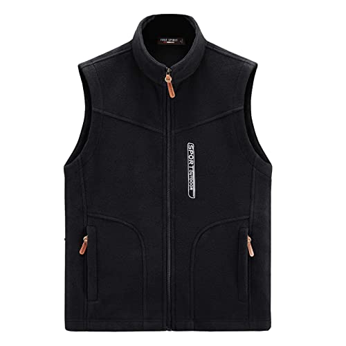 Mens Sherpa Fleece Lined Vest Stand Collar Warm Winter Zipper Vest Jackets Outerwear Windproof Outdoor Sleeveless Vest2