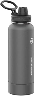 ThermoFlask Stainless Steel Water Bottle, 40 oz, 2-Pack (Midnight/Stone)