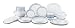 Corelle Livingware 74 Piece Classic Cafe Blue Dinnerware Set with Storage Lids, White