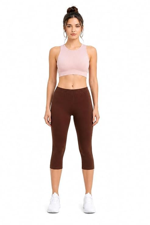 GIRLYZ Attire Premium Stretchable Cotton Capri Legging for Women | Suitable for Formal wear & Casual wear | High-End Elastic Makes. The Leggings Squat Proof .(Size Fit-Small to Large)-picture-22