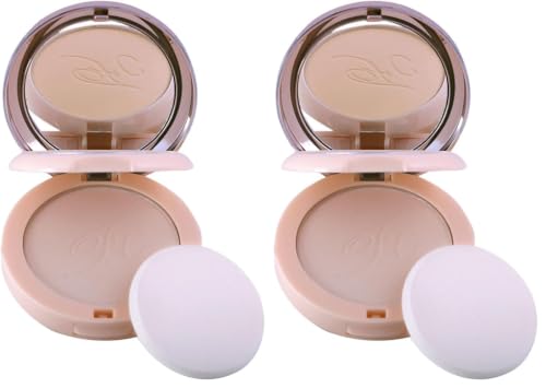Image of FASHION COLOUR Oil Control Nude Makeover 2 in 1 Powder | With Mirror and Powder Puff | Oil and Sweat Control | Long Lasting Compact Powder | Comes In 6 Variants | Shade 02 (Pack of 2)