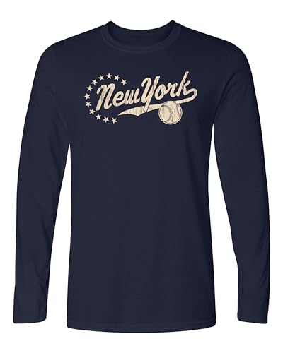 J2 Sport New York Baseball T-Shirt – Men & Women Long Sleeve T Shirt Tee Tshirt