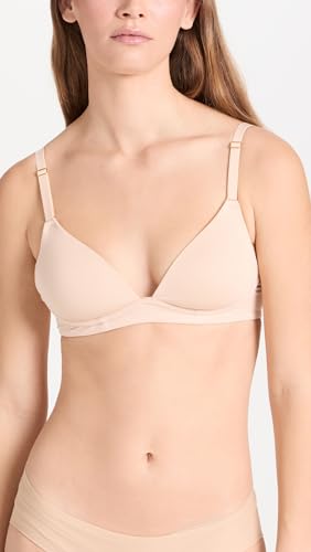 LIVELY All-Day Plunge Wireless Bras for Women | Plunging Deep V-Neckline Bra with No Underwire | Lightly Padded Cups Toasted Almond