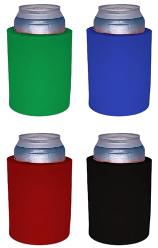Blank Thick Foam Old School Can Cooler Variety Color Pack (4 Pack)