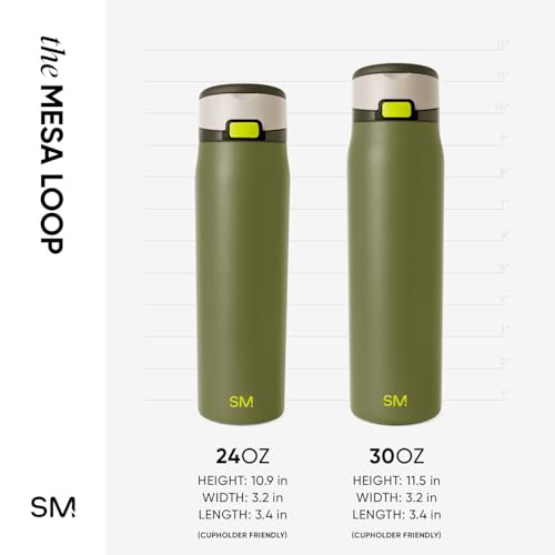 Simple Modern Mesa Loop Water Bottle with Straw | 24oz Cup Holder Friendly Insulated Stainless Steel Bottles for Travel, Sports and School | Cricket