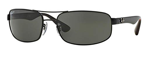 Ray-Ban RB3445 Sunglasses For Men, Matte Black/Dark Grey Polarized, 61 mm