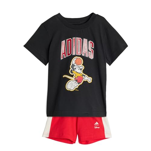 adidas Unisex Baby DISNEY MICKEY MOUSE T-SHIRT SET, black/off white, 18-24 Months
