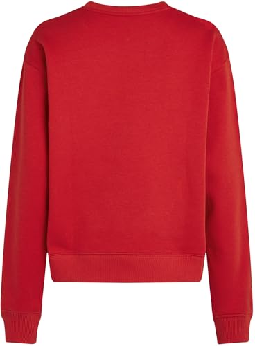 Tommy Hilfiger Damen Sweatshirt ohne Kapuze, Rot (Primary Red), L