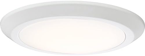 Quoizel Verge Flush Mount Ceiling Light, 12 Inch White Low-Profile Light, Integrated LED 1480 Lumens, 17W, Close to Ceiling Light Fixture for Hallway, Kitchen, Bedroom, Living Room or Foyer