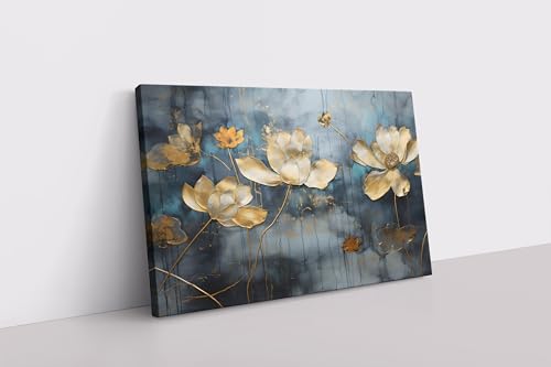 Tableau lys dorés et marbre bleu lianyibo pour décorer une salle de bain moderne