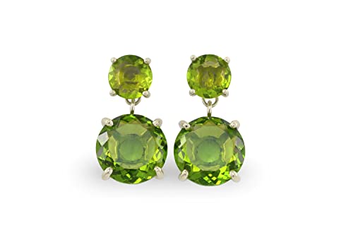 Boucles d'oreilles de naissance d'août en argent et péridot, le cadeau artisanal idéal