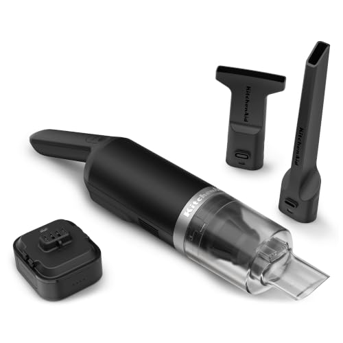 KitchenAid Aspirateur à Main sans Fil - Go Cordless - Léger - Suceur étroit et Accessoire 2-en-1 - avec Batterie - Noir