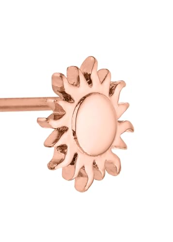 Purelei Elegante Sonnen-Ohrstecker für Frauen – 18K vergoldet, Edelstahl, filigran & leicht (7,5 mm) (Rosegold) – Ansicht 2