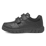 Trux Boys Black Easy Fasten School Shoes - Size 5...