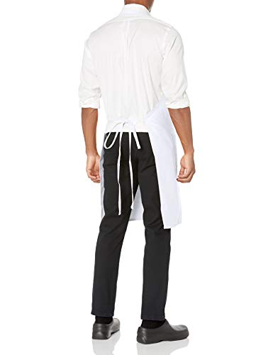 Uncommon Threads Unisex Bib Apron 3 Pockets, White, One Size - Thumbnail 2