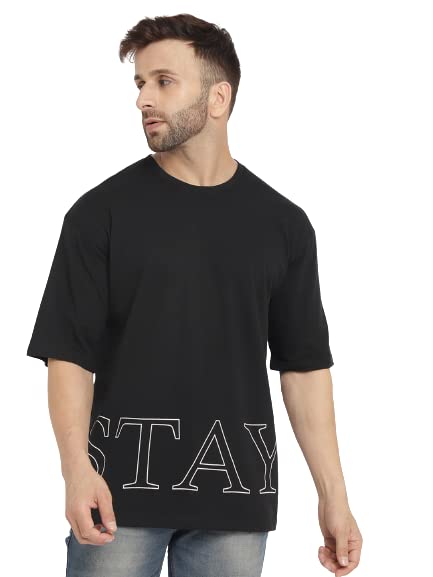 Image of GRITSTONES Men Oversized Half Sleeve Cotton T-Shirt