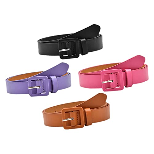 4pcs Girls Belts Fashionable Boy Girl Waist Belts for Jeans Camel for Ages Lightweight Flexible Design