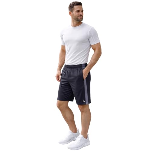 Image of NEVER LOSE Stylish Shorts for Men with Dual Color Design & Side Cut, Gym Shorts Men Workout, Running Shorts, Comfortable Sports Bermuda Shorts