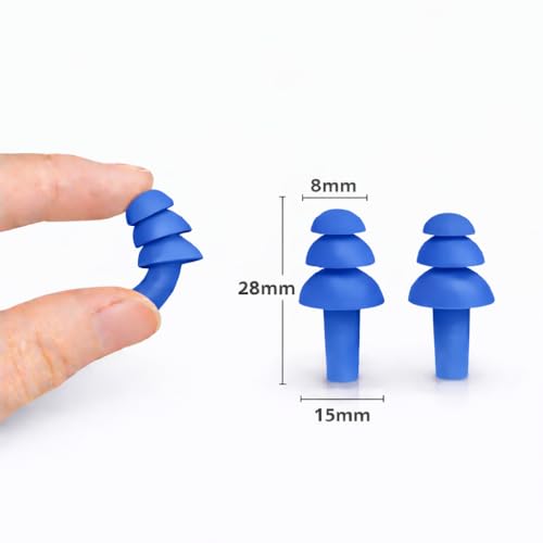 Image of Silicone Swimming Earplugs, Reusable Silicone Swimming Earplugs Soft and Flexible Ear Plugs for Swimming, Waterproof, Ear Plugs 10 Pairs Random Color