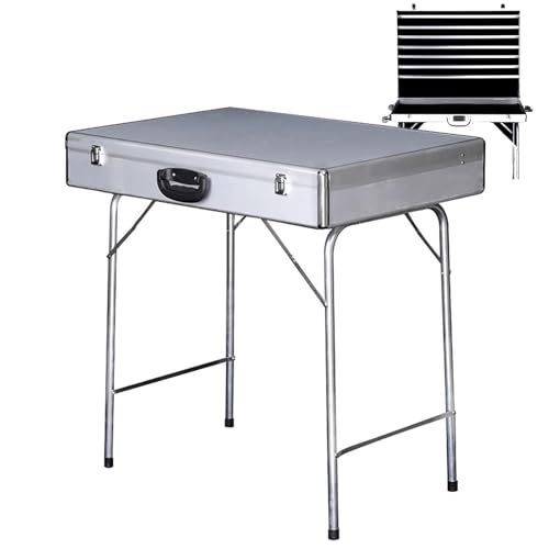 Vitrine en aluminium pliable (L) avec étagères de marché nocturne pour bijoux